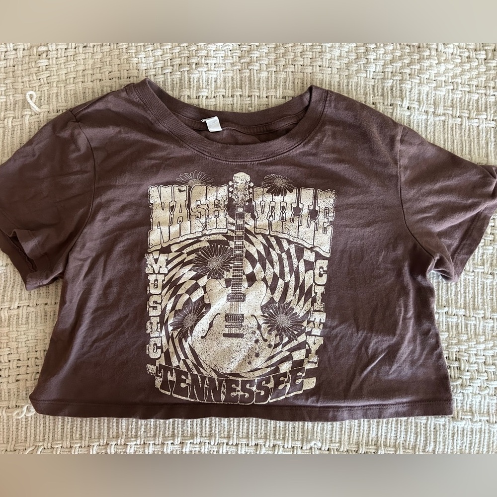 Brown Vintage Nashville Music City Womens T-Shirt